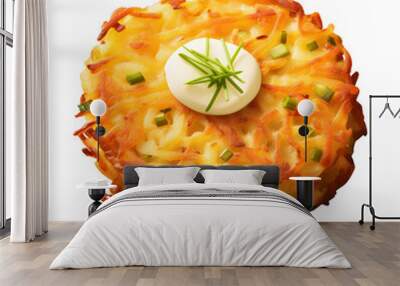 Delicious Potato Latke Isolated on a Transparent Background Wall mural