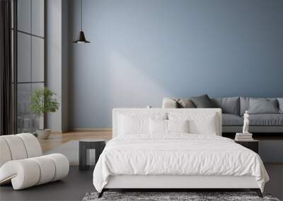 empty living room with blue tones wall Wall mural