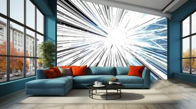 Experience the dynamic flair of manga and anime inspired comic speed lines complete with an alpha channel Delight in three unique styles of concentration lines radial vertical and diagonal Wall mural