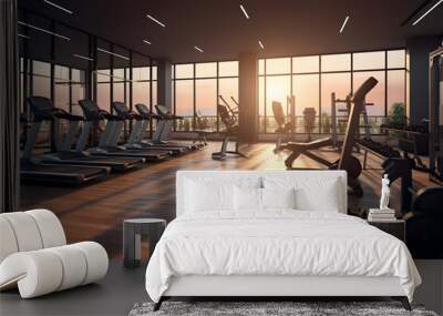 fitness center interior. Wall mural