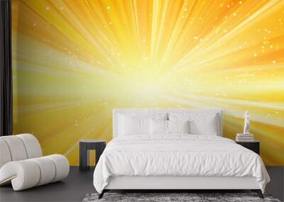 Glittery yellow and orange concentration line background Wall mural