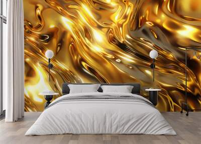 Gold texture background, abstract liquid gold background Wall mural