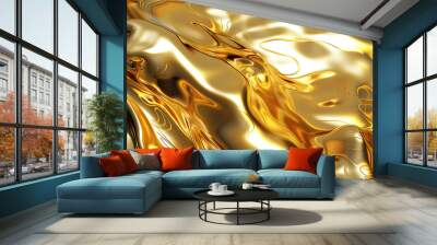 Gold texture background, abstract liquid gold background Wall mural