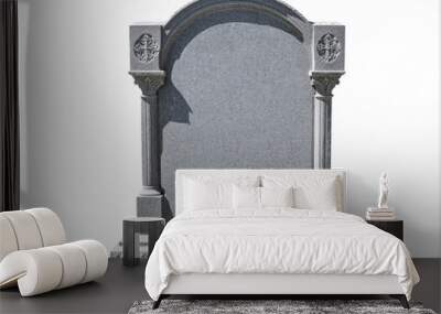 grey tombstone gravestone on white background Wall mural