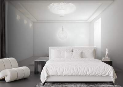 interior of meditation room, white color, simple, noble decoration Wall mural