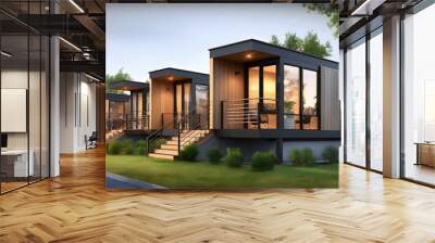 Modular homes exterior designs of modern architecture Wall mural