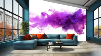 Purple explosion smoke isolated on transparent background - Wall mural