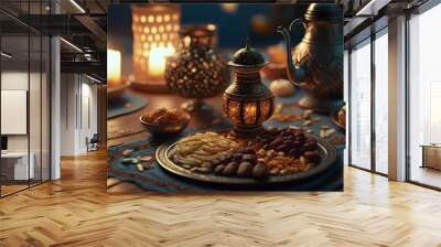 Ramadan_food_banner. Generative AI Wall mural