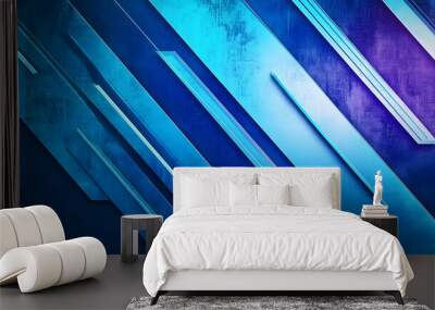 Sharp blue arrow lines create a modern, abstract background with textured cartoon flair, perfect for sleek designs. Wall mural