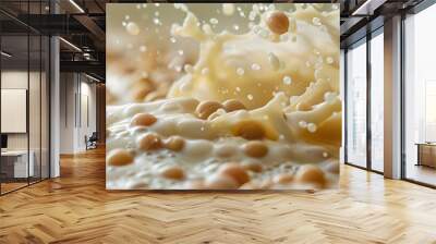 splash Soy milk and with Soybeans Wall mural