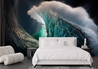 Surferin going to ride the perfect wave, Nosara in Costa Rica Wall mural