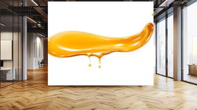 Sweet honey spill drip isolated on transparent or white background, png Wall mural