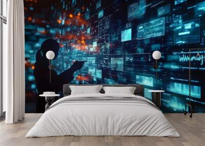 The concept of digital content, social networking, video streaming, and an unfungible token. Wall mural