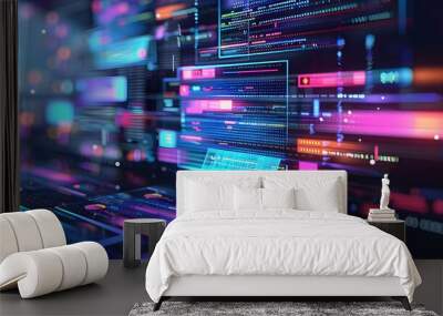 The development of UX, UI, and programming technology. Wall mural