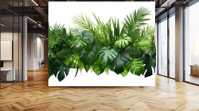 Tropical leaves foliage plant jungle bush floral, PNG Wall mural