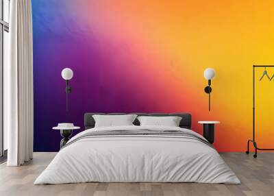 Vibrant grainy gradient background, yellow purple blue orange abstract noise texture poster banner design Wall mural