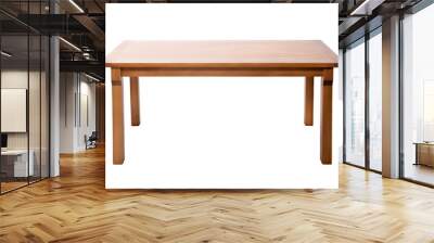 Wooden modern table isolated on white background. Kitchen dining table, front view. Wall mural