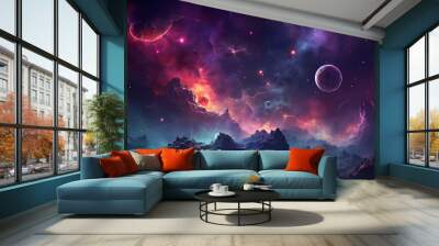 starry night sky Wall mural