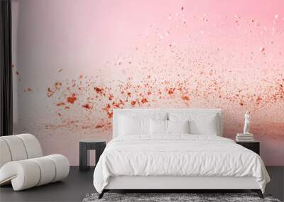 Splash of Natural Make up Tints on pink Background Wall mural