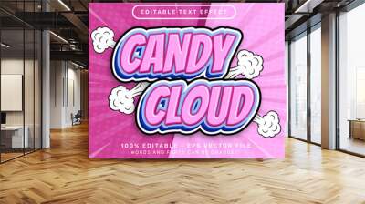 candy cloud 3d text effect and editable text effect Wall mural