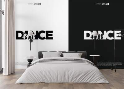 dancing modern logo  text lettering typography. dance logo Wall mural