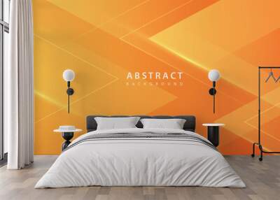 futuristic transparent orange gradation geometric abstract background Wall mural