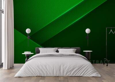 green abstract background with transparent lines and elegant neon light Wall mural