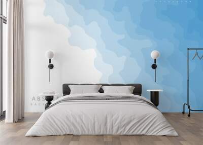 modern blue gradient paper cut abstract background Wall mural