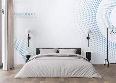 white abstract background with modern blue transparent circle elements Wall mural