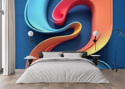 3d blue letter a Wall mural