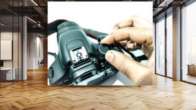 A picture of dslr on white background Wall mural