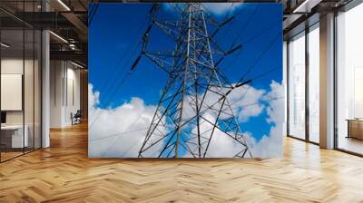 A picture of electric tower with sky background Wall mural