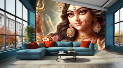 Goddess Durga Navratri Illustration Wall mural