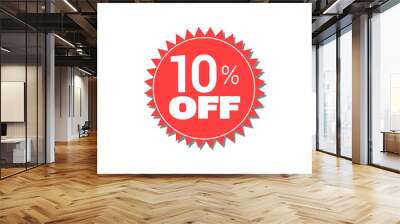 Special offer discount label with different sale percentage. 25 20 10 15  off with transparent background ,sale offer Wall mural