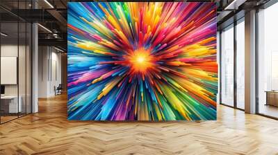 abstract pop background, explosion of colors, worm's eye view Wall mural