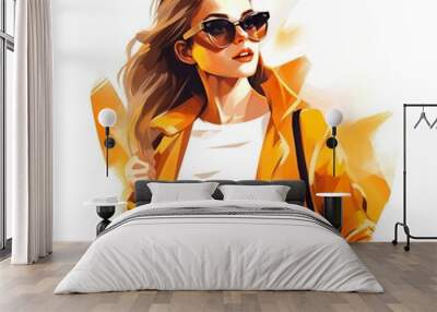 Digital shopping asistent girl Wall mural