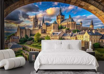 Enchanting European architectural marvels exploring medieval arches, palaces, and abbeys in historic cities Wall mural