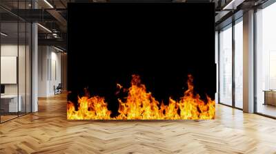 Fire flames on black background Wall mural