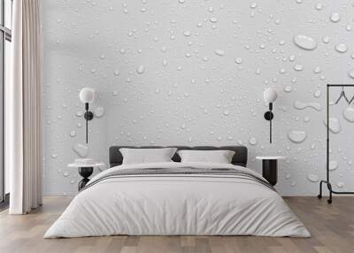 Water droplets on a gray background Wall mural