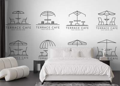 terrace icon line art logo vector minimalist illustration design Wall mural