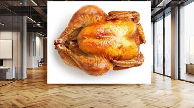 A roasted turkey, golden brown and ready for serving during a festive meal. Wall mural