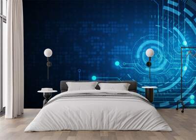 Gear circuit technology background Wall mural