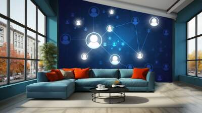 network connection abstract background Wall mural