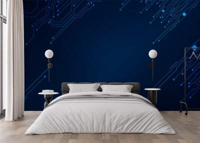 technology background with hi-tech digital data Wall mural