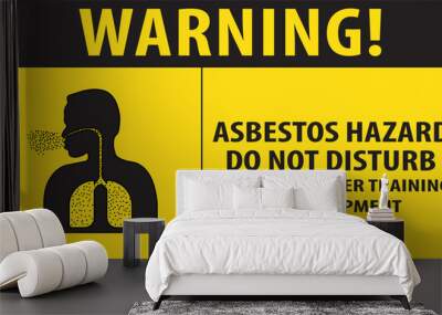 Asbestos hazard industrial safety warning notice vector.eps Wall mural