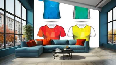  t-shirt templates abstract geometric collection of different colors polygonal mosaic Wall mural