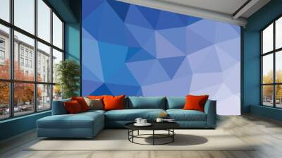 Abstract blue vivid triangle geometrical background, vector Illustration Wall mural