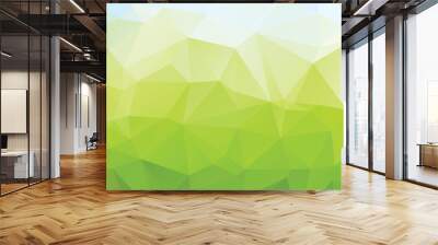 Abstract green which consist of triangles. Geometric background in Origami style with gradient. Triangular design for your business. Wall mural