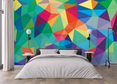 Abstract multicolor full Color rainbow background. Vector polygonal design illustrator Wall mural