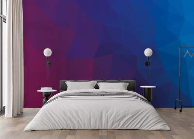 Colorful purple vivid polygonal triangular background pattern Wall mural